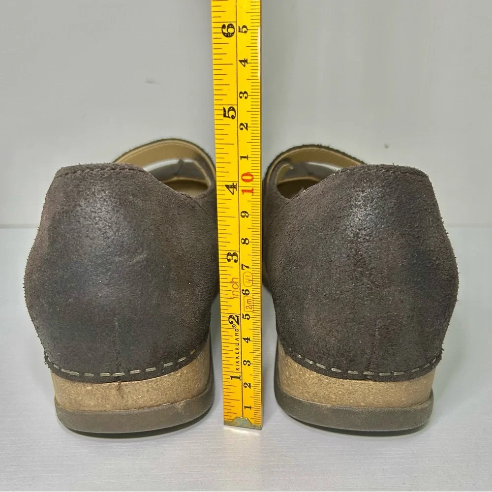 Dansko Mika Dark Brown Suede Mary Jane Flats Size 40EU